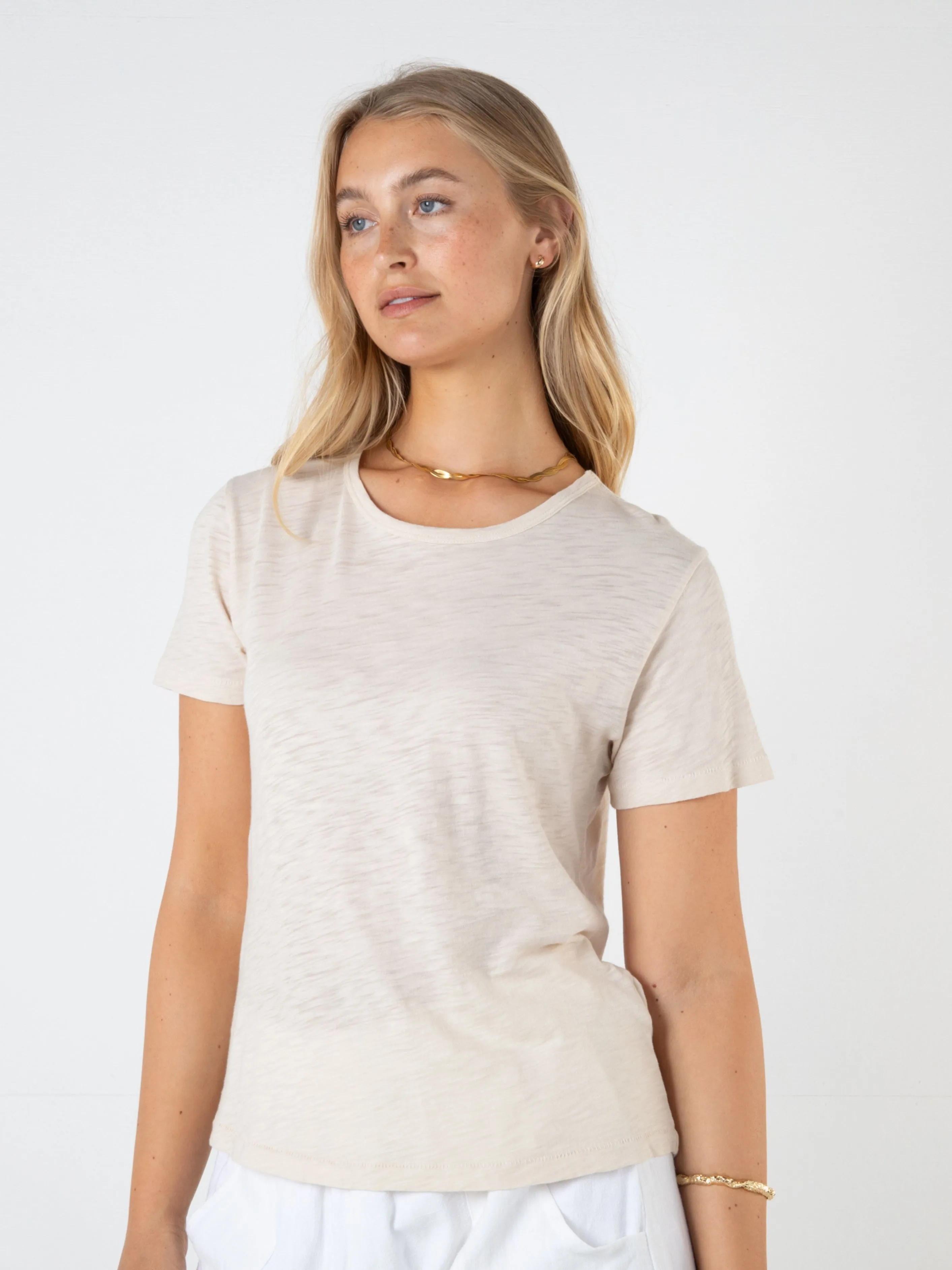 ZEPHYR SLUB TEE - SAND